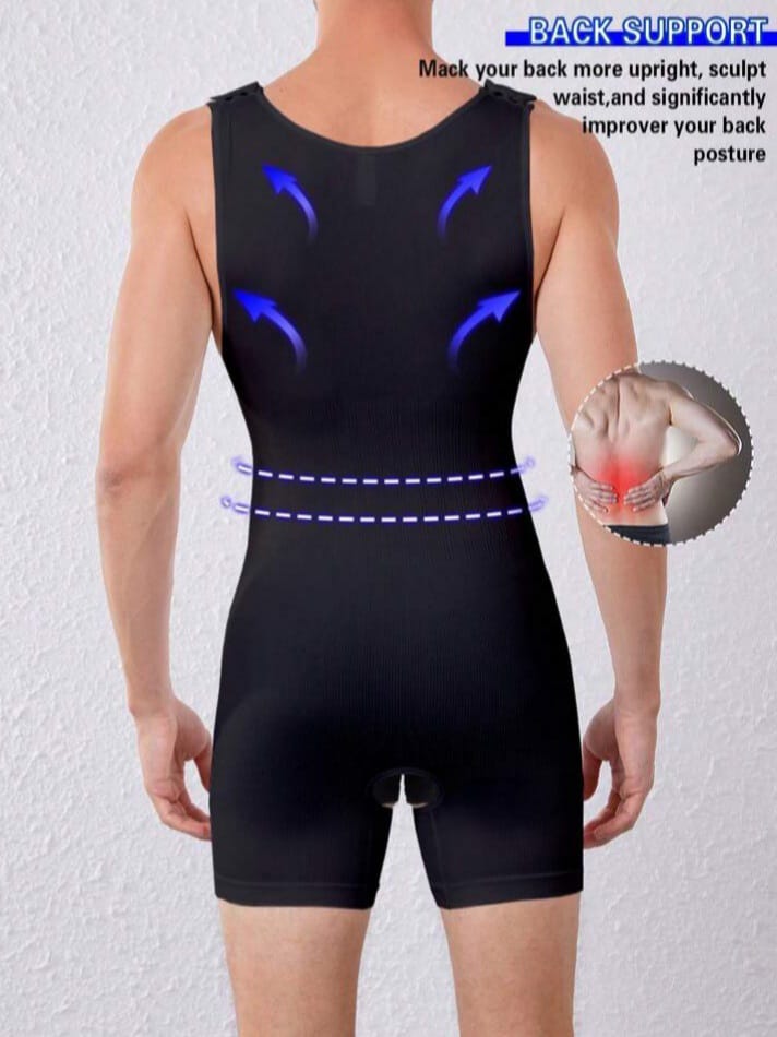 B-FIT Men's Feline Solid Color Crew Neck Shapewear